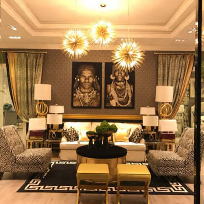 Colon Modern LED Kronleuchter Gold Metall Wohnzimmer/Schlafzimmer
