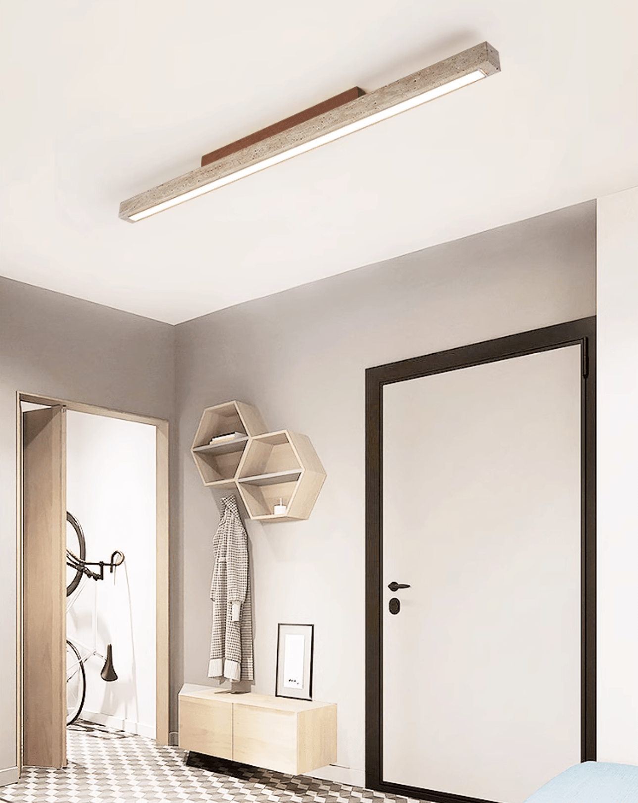 Orvenarae Minimalistische Travertin Lineare Deckenleuchte-Las Sola