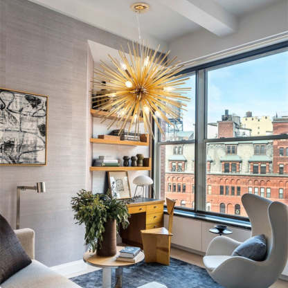 Colon Modern LED Kronleuchter Gold Metall Wohnzimmer/Schlafzimmer