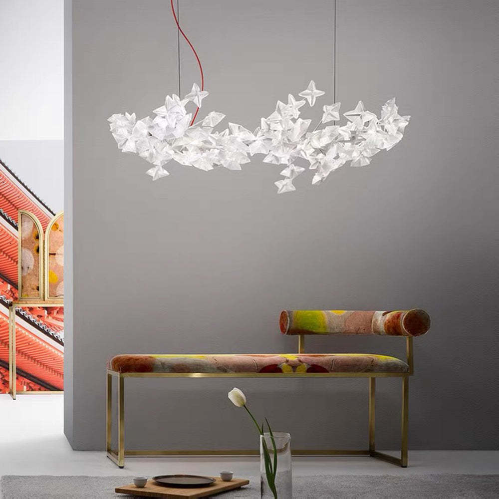 Luxury Star Acryl Pendelleuchte, Wohnzimmer, Silber | Las Sola