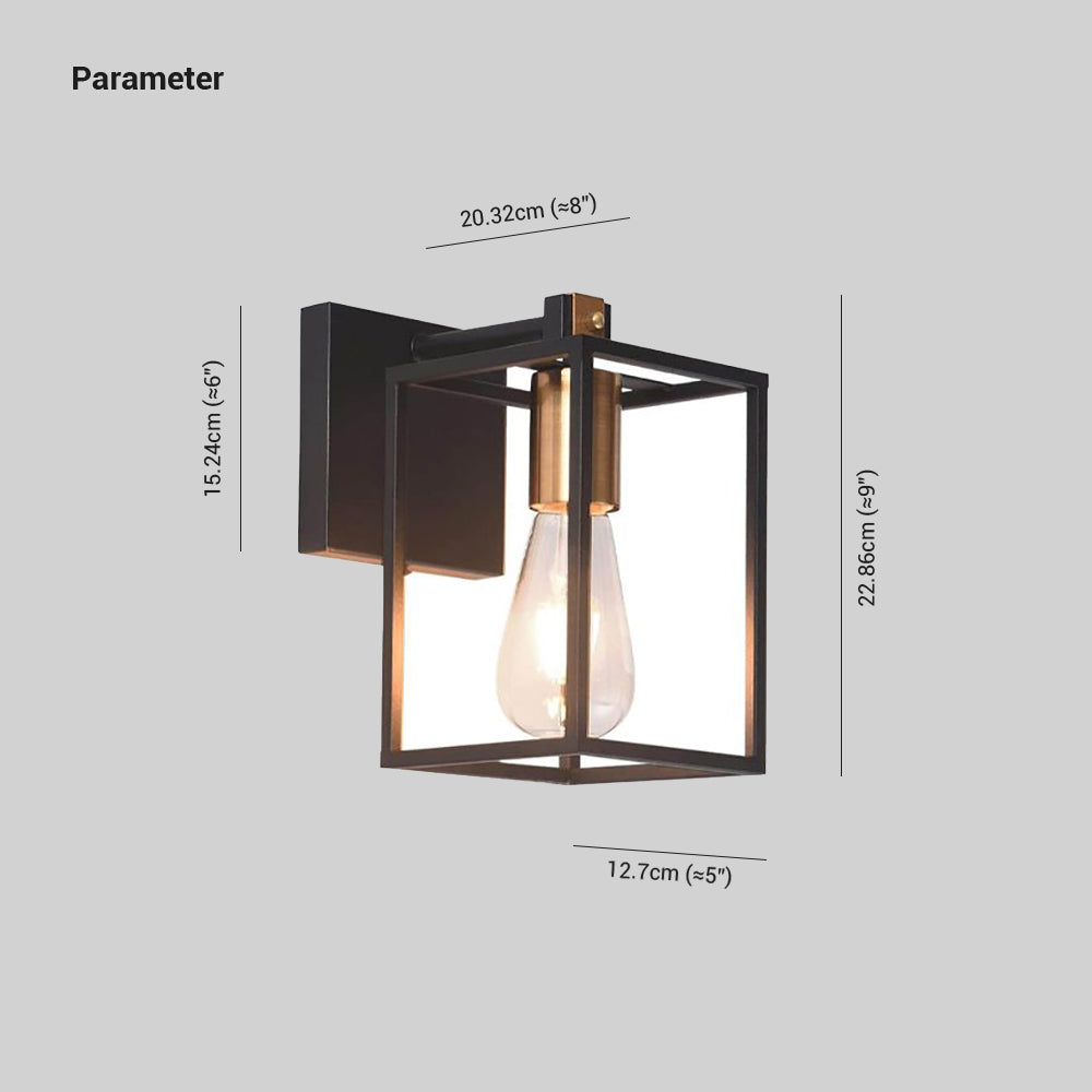 Alessio Industrial Minimalist Wall Lamp, Black, Basement