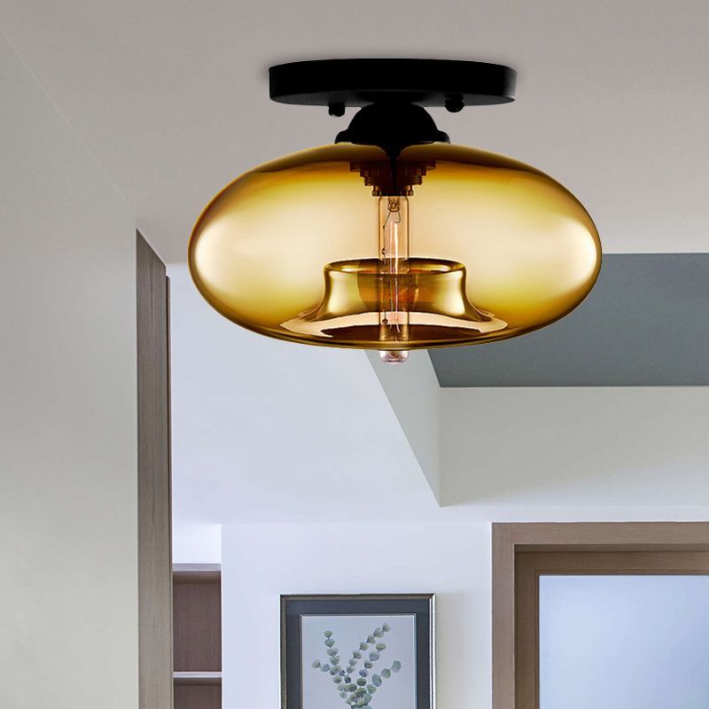 Sanna Modern LED Kugel Deckenleuchte Rot/Braun/Bernstein/Blau/Silbergrau Wohn/Schlafzimmer