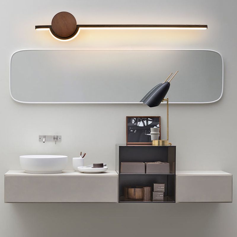 Edge Linear LED Wandleuchte Schwarz/Weiß/Gold Schlafzimmer Metall Acryl und Holz