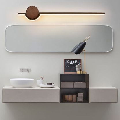 Edge Linear LED Wandleuchte Schwarz/Weiß/Gold Schlafzimmer Metall Acryl und Holz