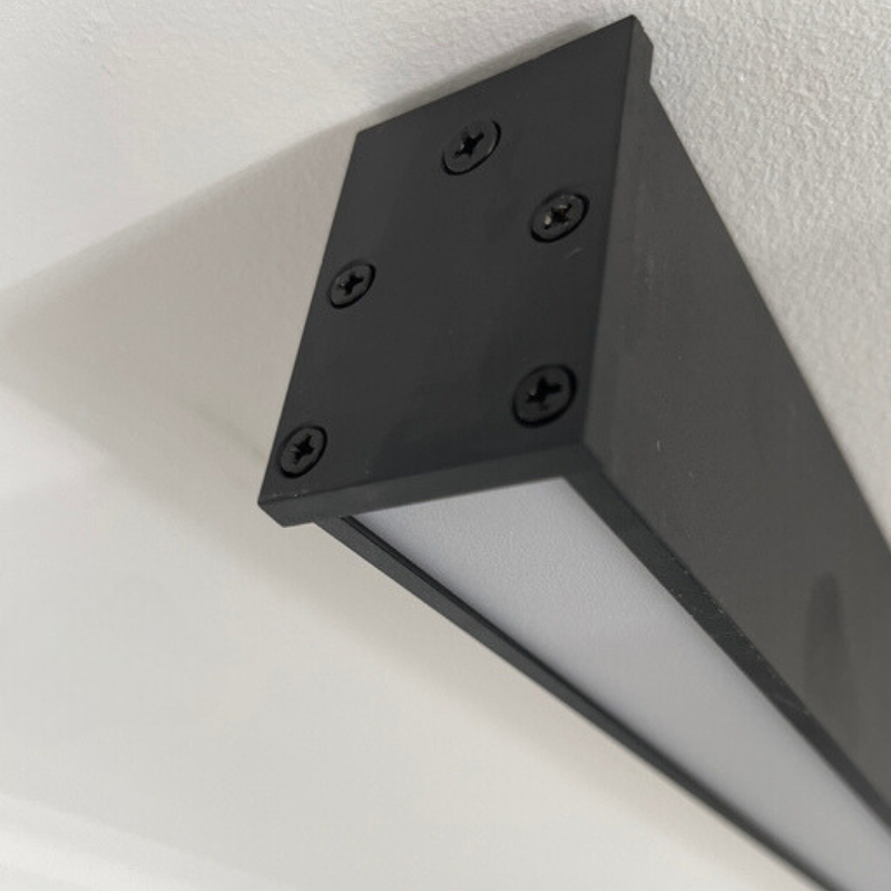 Edge Modern Linear LED Deckenleuchte Schwarz Wohnzimmer Metall