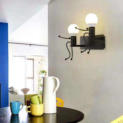 Luxo Modern LED Wandleuchte Weiß/Schwarz Bade/Wohnzimmer Metall