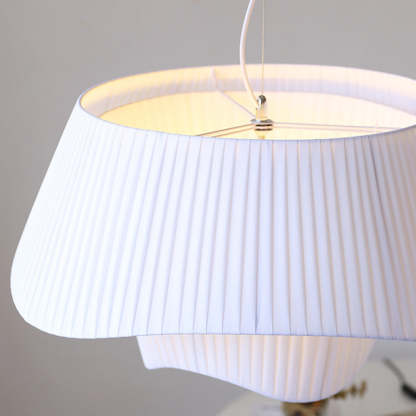 Renée Modern LED Pendelleuchte WeißEsstisch/Wohn/Schlafzimmer änderbarStoff Durchmesser 50/60cm