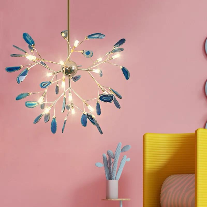 Nordic LED Achat Kreativer Bunter Kronleuchter
