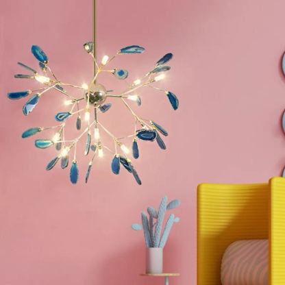 Nordic LED Achat Kreativer Bunter Kronleuchter