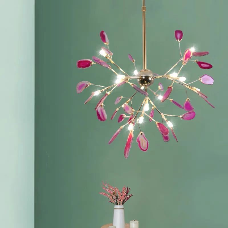 Nordic LED Achat Kreativer Bunter Kronleuchter