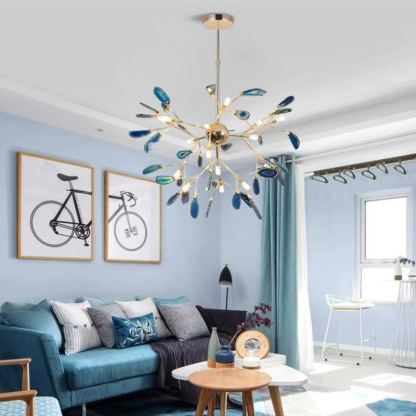 Nordic LED Achat Kreativer Bunter Kronleuchter