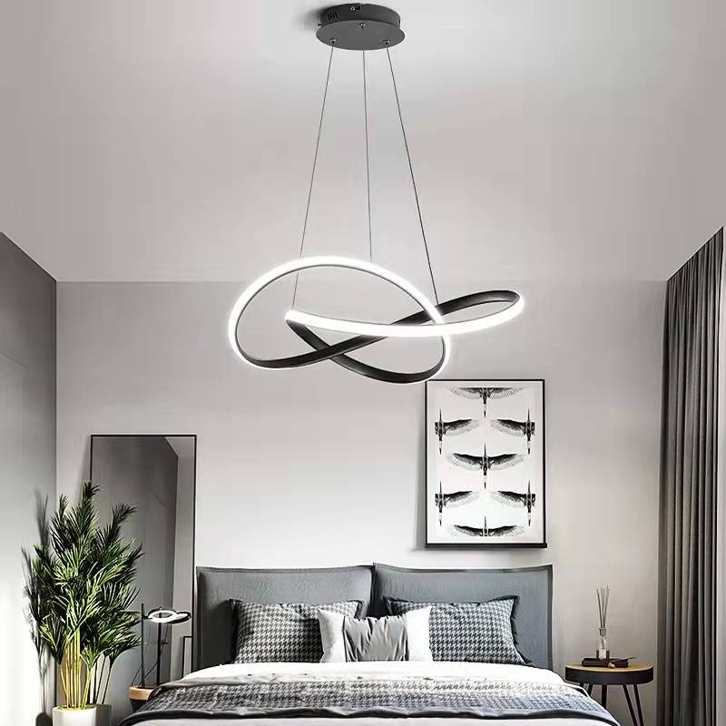 Louise Modern Linear Pendelleuchte Esstisch, Weiß Schwarz, Acryl Metall