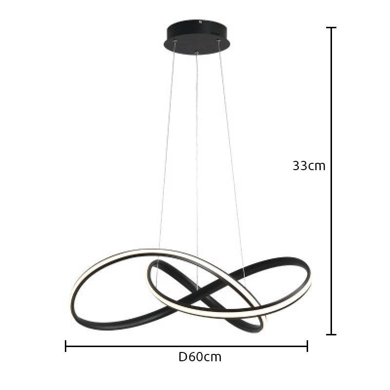 Louise Modern Linear Pendelleuchte Esstisch, Weiß Schwarz, Acryl Metall