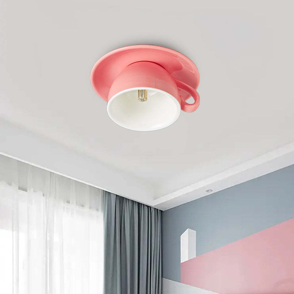Morandi Modern Deckenleuchte, Blau/Rosa/Gelb, Kaffeetassen, Keramik, Schlafzimmer