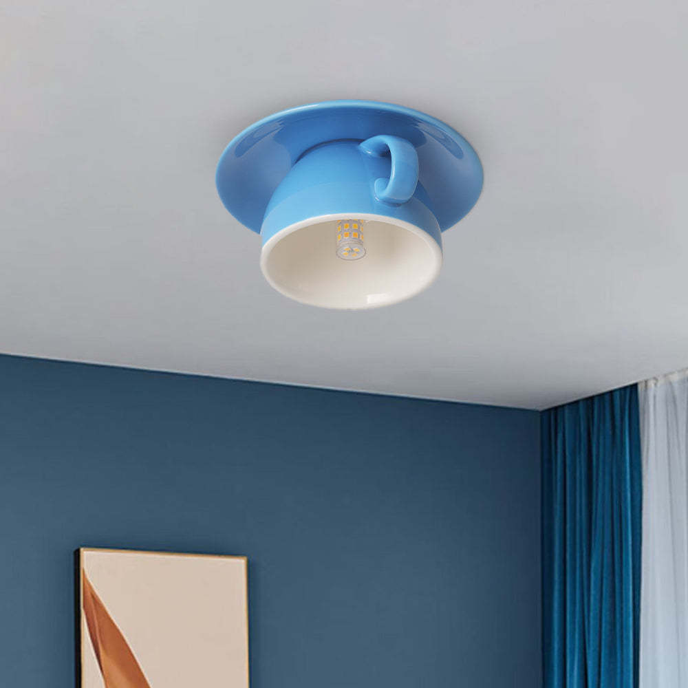 Morandi Modern Deckenleuchte, Blau/Rosa/Gelb, Kaffeetassen, Keramik, Schlafzimmer