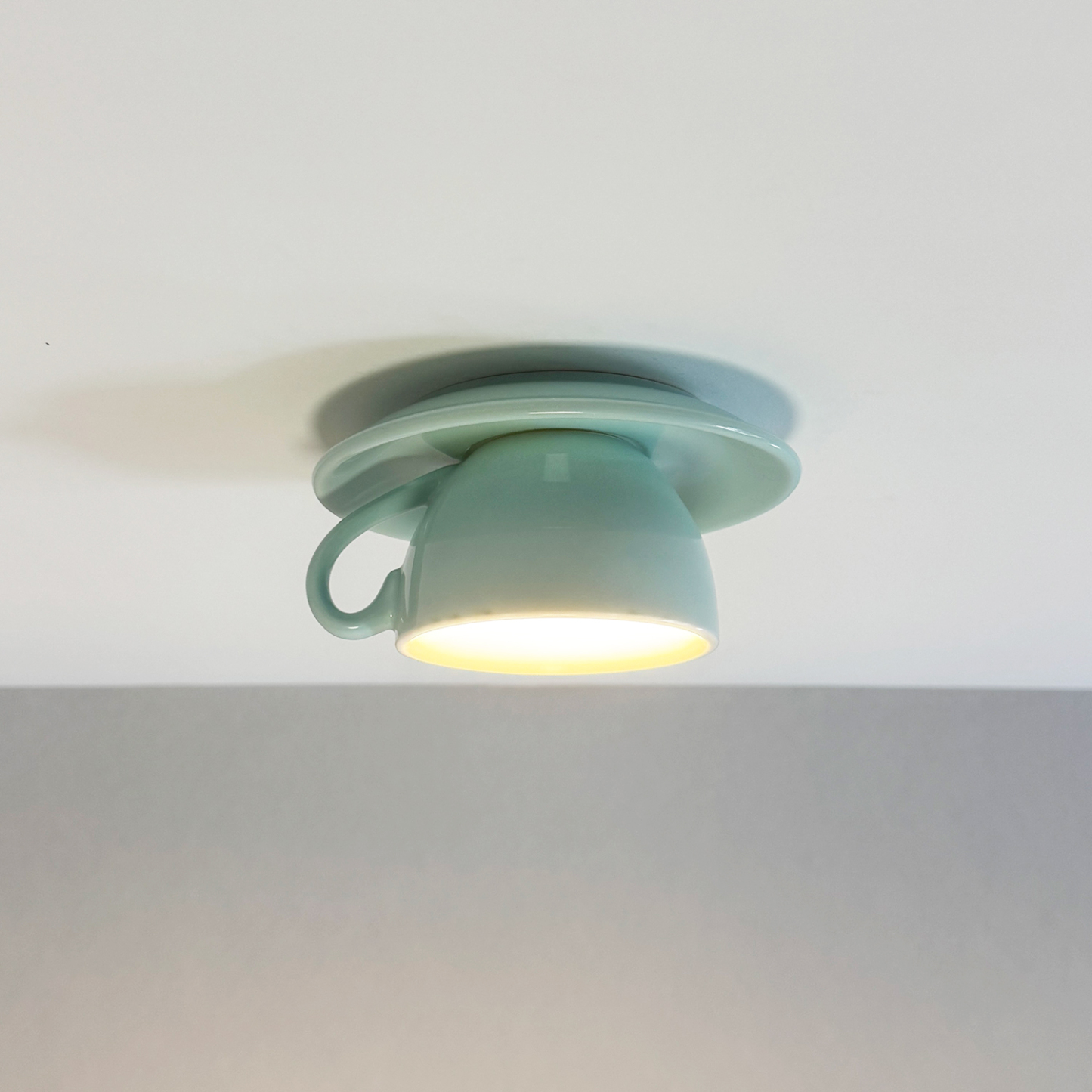 Morandi Modern Deckenleuchte, Blau/Rosa/Gelb, Kaffeetassen, Keramik, Schlafzimmer