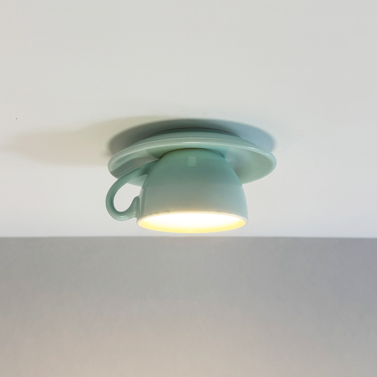 Morandi Modern Deckenleuchte, Blau/Rosa/Gelb, Kaffeetassen, Keramik, Schlafzimmer