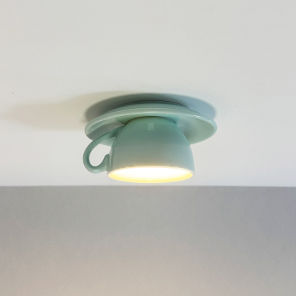 Morandi Modern Deckenleuchte, Blau/Rosa/Gelb, Kaffeetassen, Keramik, Schlafzimmer