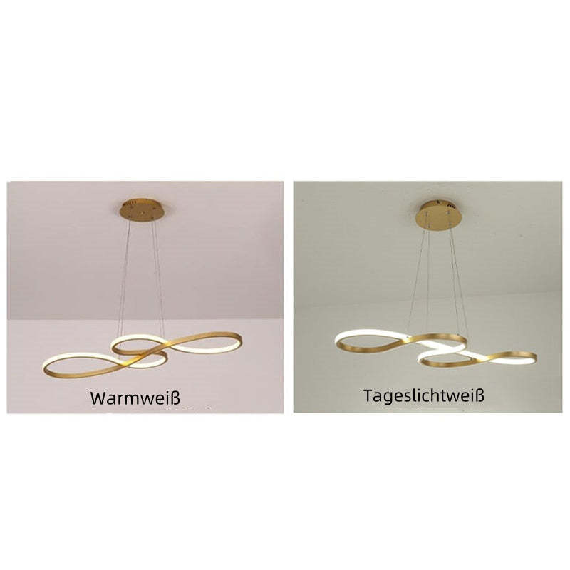 Louise Modern LED Pendelleuchte Schwarz Weiß Gold Metall Wohnzimmer