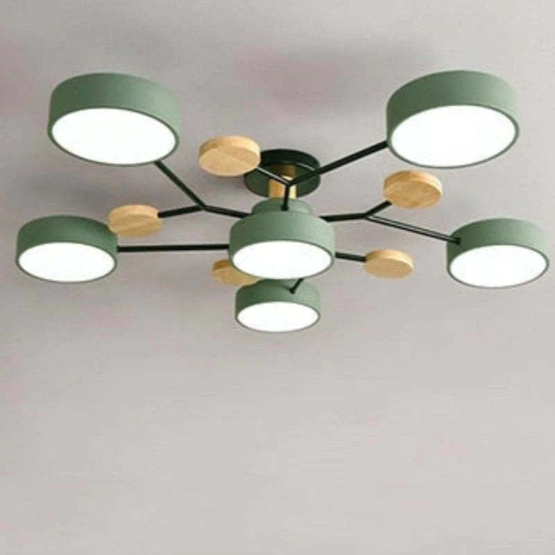 Sienna Modern Rund LED Deckenleuchte Weiß Holz Schlaf/Wohnzimmer