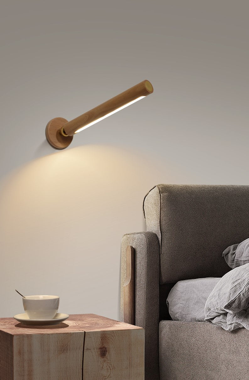 360?? Rotatable Wooden Wall Light Night Light Smart LED Light