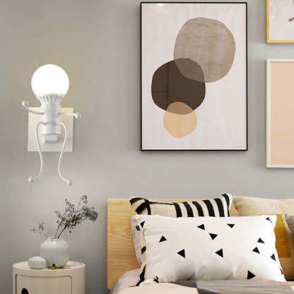 Luxo Modern LED Wandleuchte Weiß/Schwarz Bade/Wohnzimmer Metall