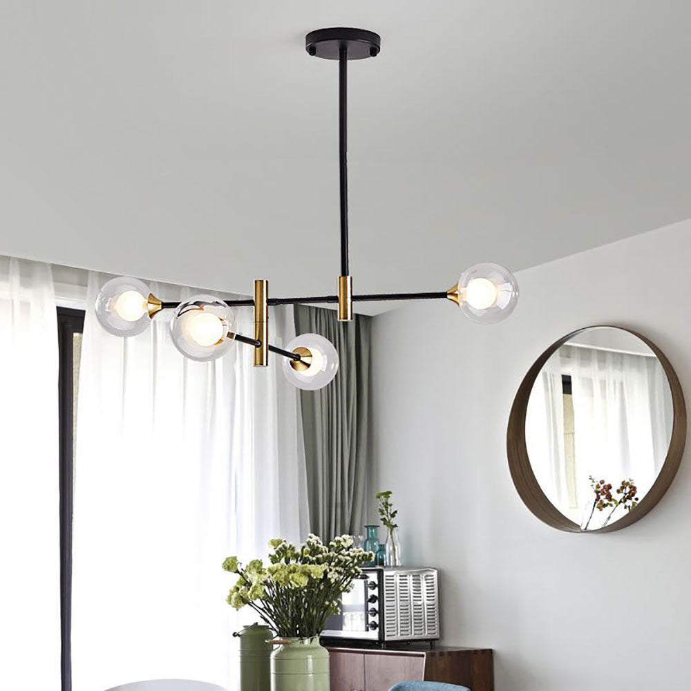 Valentina LED Pendelleuchte Schwarz/Gold Wohn/Esszimmer Glas