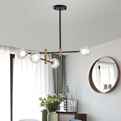 Valentina LED Pendelleuchte Schwarz/Gold Wohn/Esszimmer Glas