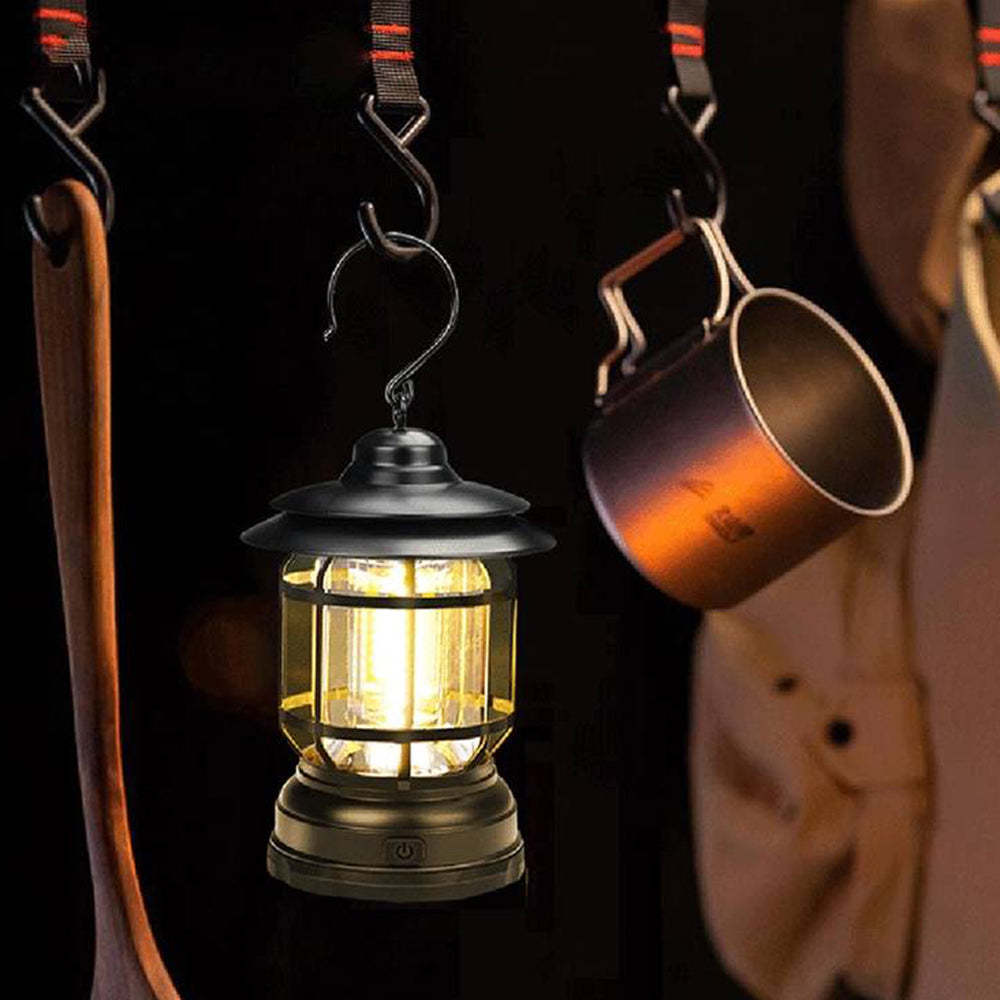 Retro LED Außenleuchte Schwarz/Weiß Camping Harz Acryl | Las Sola