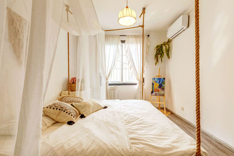LED Pendelleuchte Weiß Esszimmer/Schlafzimmer Stoff