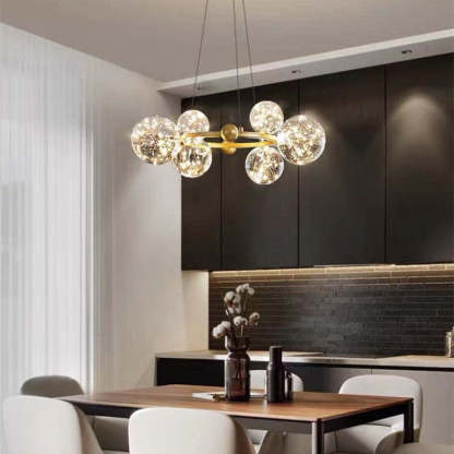 Valentina Kreis Kronleuchter Metall Glas Wohnzimmer Schlafzimmer Esszimmer