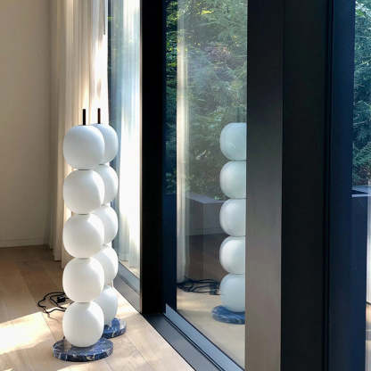 Valentina Design LED Floor Lamp Warm&Weiß Wohn/Schlaf/Esszimmer Glas 5 Buds