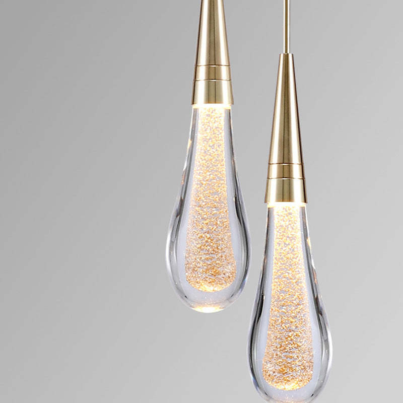 Kristy Kreative Pendelleuchte Glastropfen Gold Schlafzimmer/Esszimmer Glas