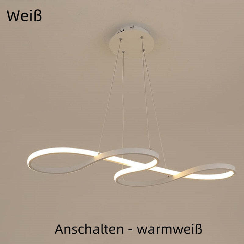 Louise Modern LED Pendelleuchte Schwarz Weiß Gold Metall Wohnzimmer
