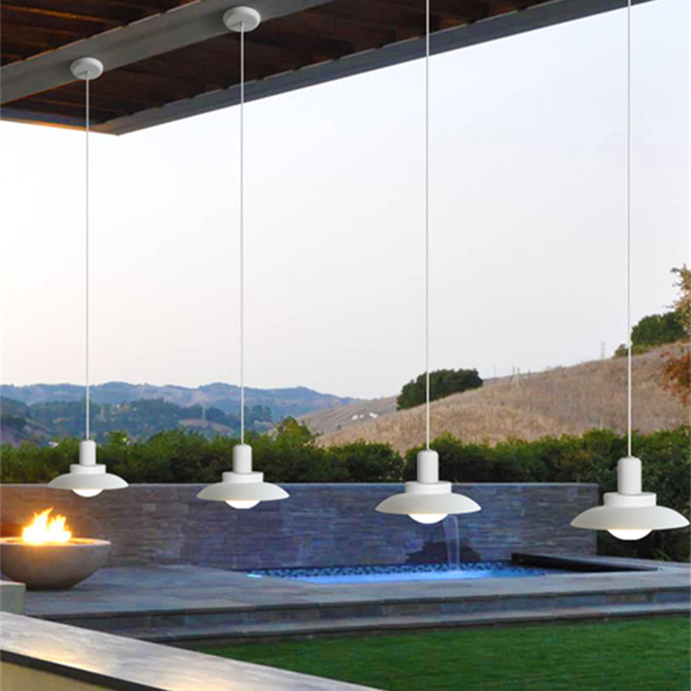 Carins Modern LED Außenleuchte Grau/Weiß Flur/Garten/Balkon Metall&Glas ∅20/39/45CM