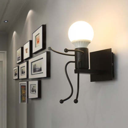 Luxo Modern LED Wandleuchte Weiß/Schwarz Bade/Wohnzimmer Metall