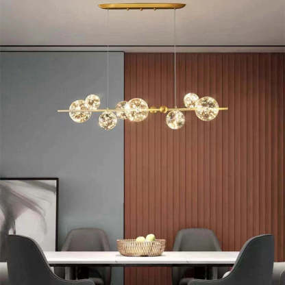 Valentina Kreis Kronleuchter Metall Glas Wohnzimmer Schlafzimmer Esszimmer