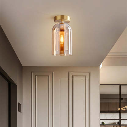 Sanna Modern LED Decken/Pendelleuchte Grau Wohn/Esszimmer Metall Glas