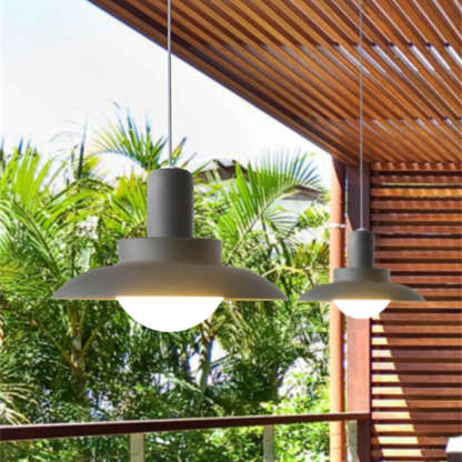 Carins Modern LED Außenleuchte Grau/Weiß Flur/Garten/Balkon Metall&Glas ∅20/39/45CM