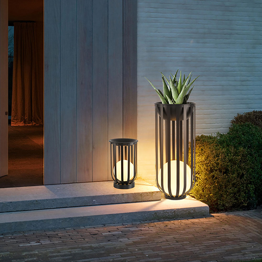 Orr Modern LED Außenleuchte Kugel Garten/Flur/Balkon, Schwarz, Metall