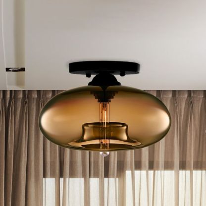 Sanna Modern LED Kugel Deckenleuchte Rot/Braun/Bernstein/Blau/Silbergrau Wohn/Schlafzimmer
