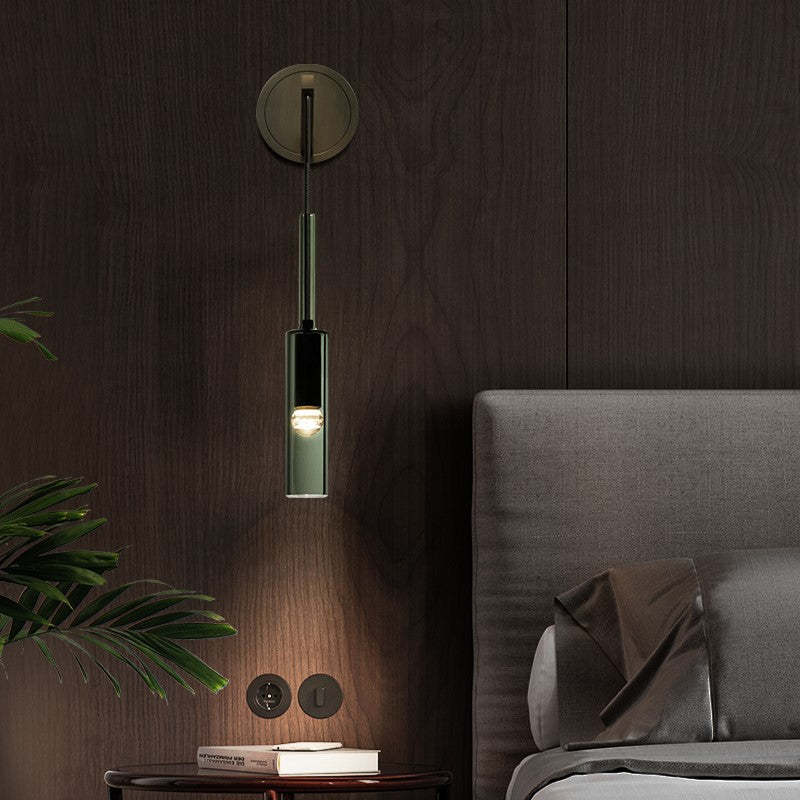 Sanna Modern LED Wandleuchte Schwarz Schlafzimmer/Bad Glas Metall