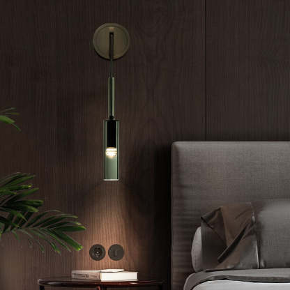 Sanna Modern LED Wandleuchte Schwarz Schlafzimmer/Bad Glas Metall