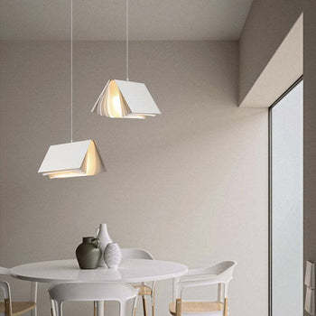 Sienna Design LED Pendelleuchte Weiß Schlafzimmer/Wohnzimmer Stoff