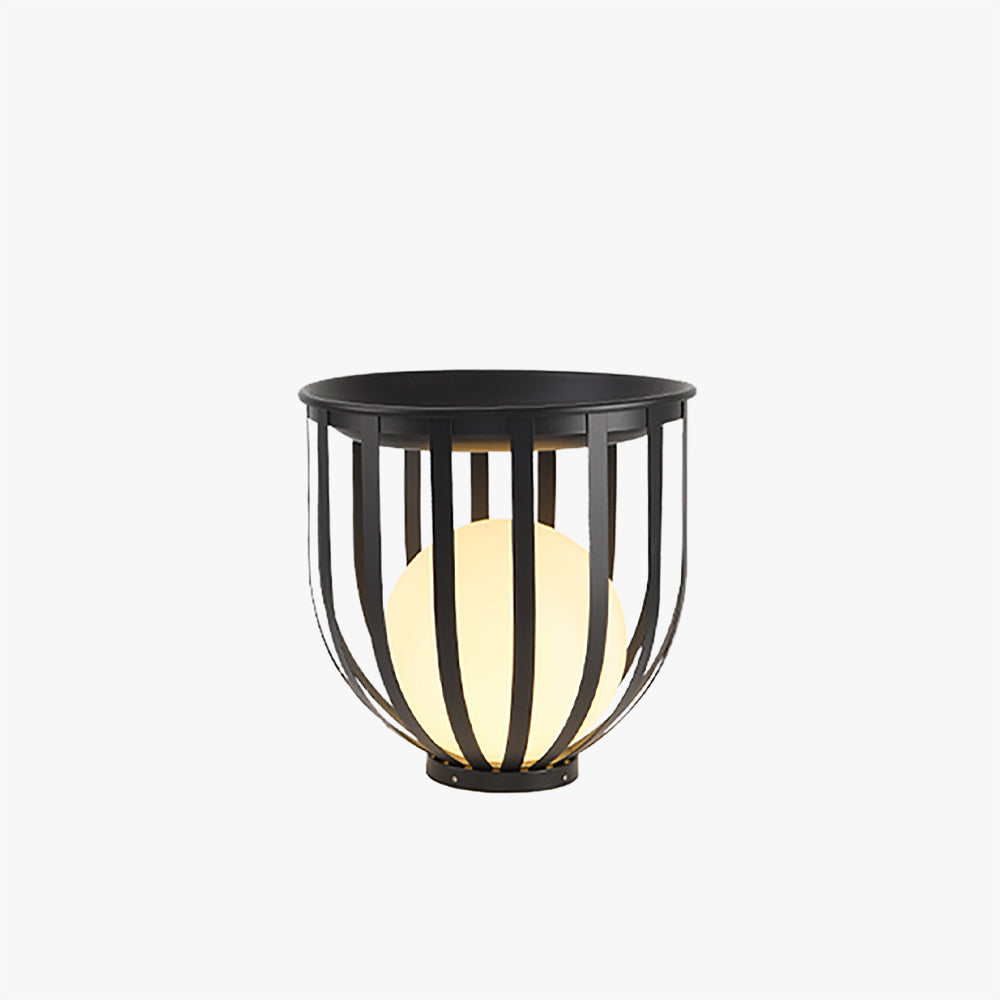 Orr Modern LED Außenleuchte Kugel Garten/Flur/Balkon, Schwarz, Metall