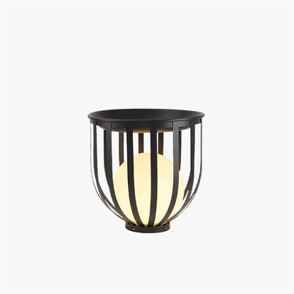 Orr Modern LED Außenleuchte Kugel Garten/Flur/Balkon, Schwarz, Metall