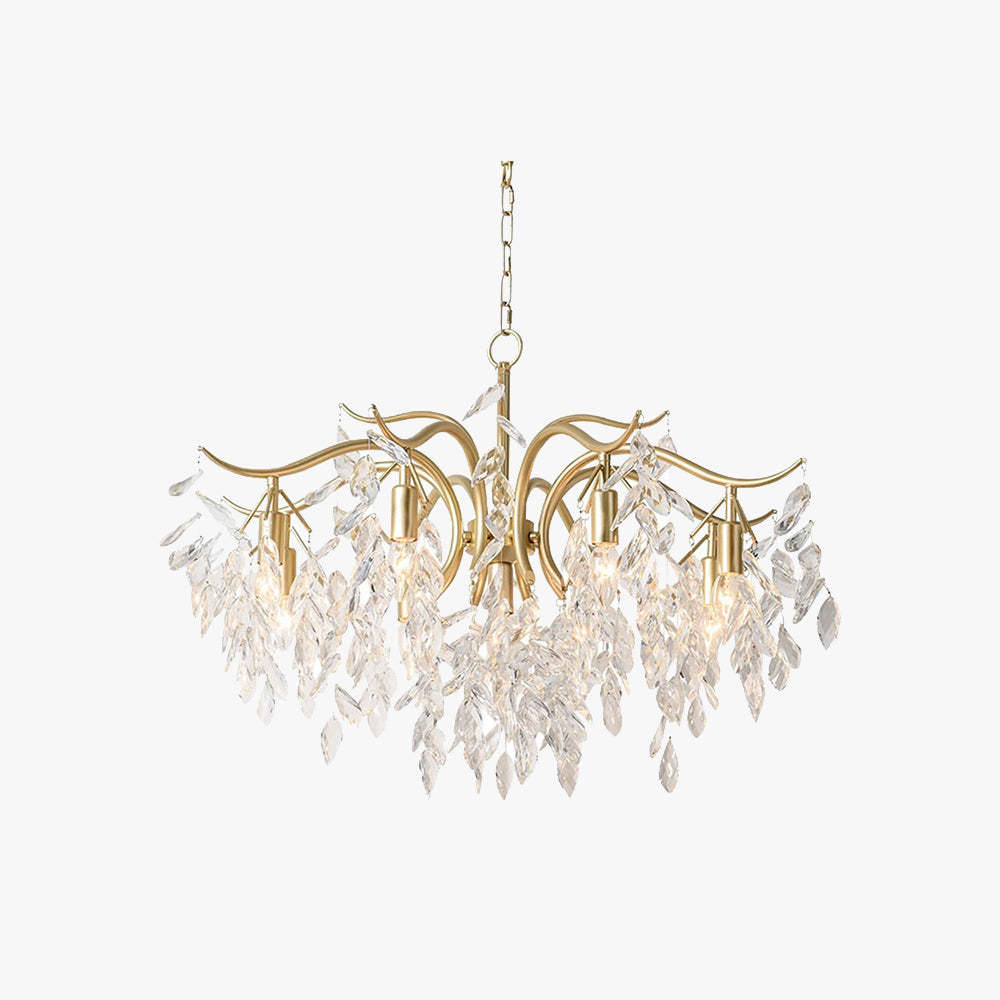 Marilyn Modern LED Kronleuchter Schwarz/Gold Wohnzimmer Kristall
