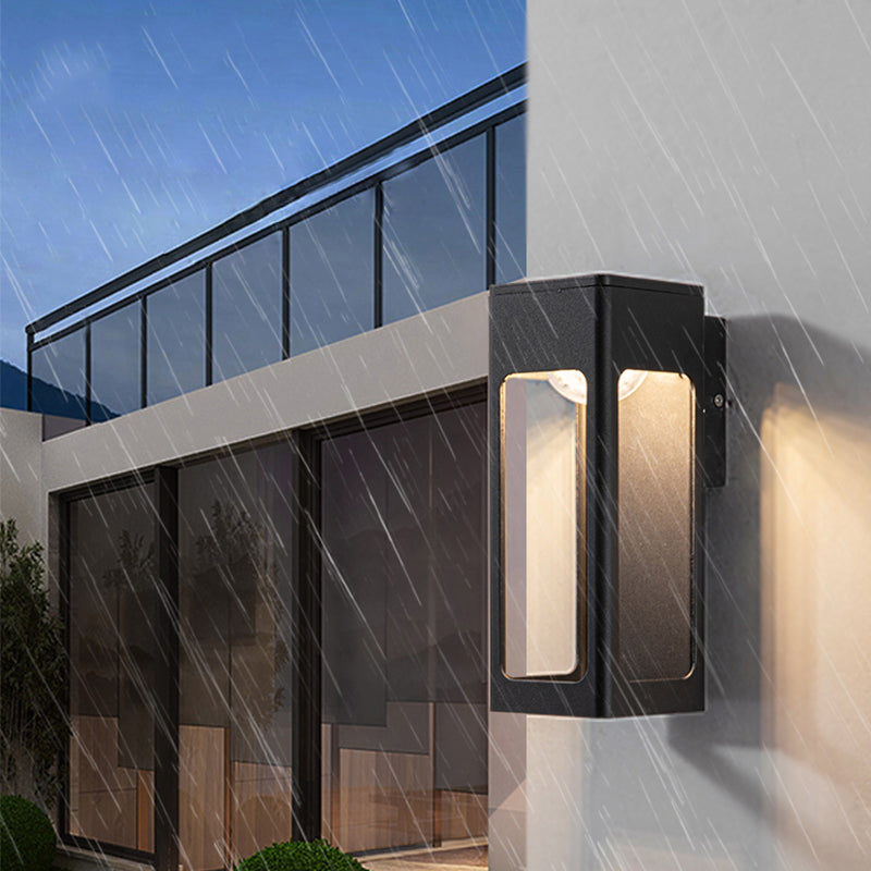 Orr Modern LED Außenwandleuchte Schwarz Außen Garten Metall