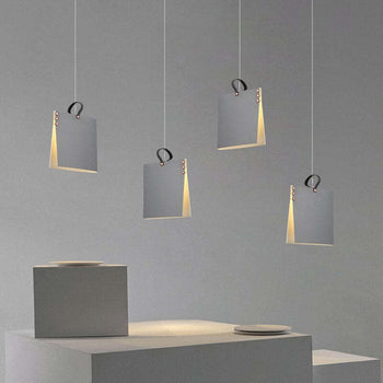 Sienna Design LED Pendelleuchte Weiß Schlafzimmer/Wohnzimmer Stoff