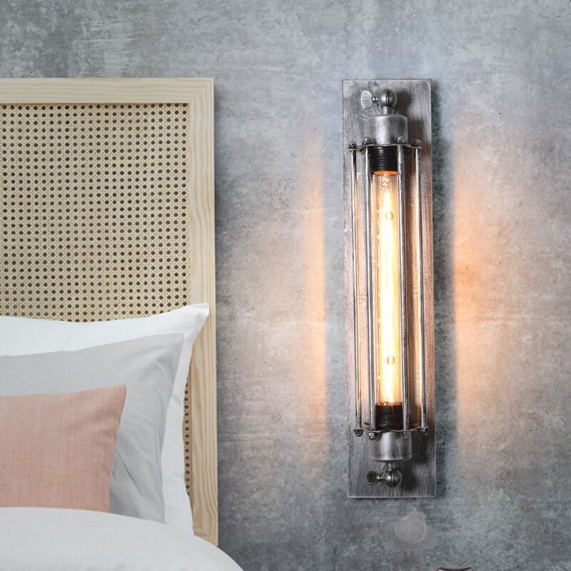 Alessio Vintage Zylinder LED Wandleuchte Schwarz/Rot/Silber/Gold Wohn/Schlafzimmer Flur Innen Metall